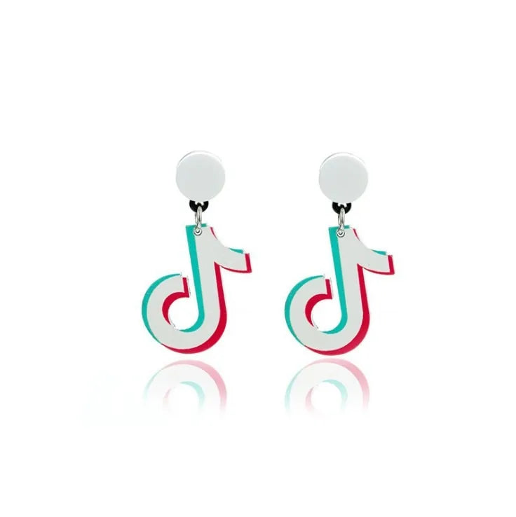 Acrylic Music Note Drop Earrings for Women