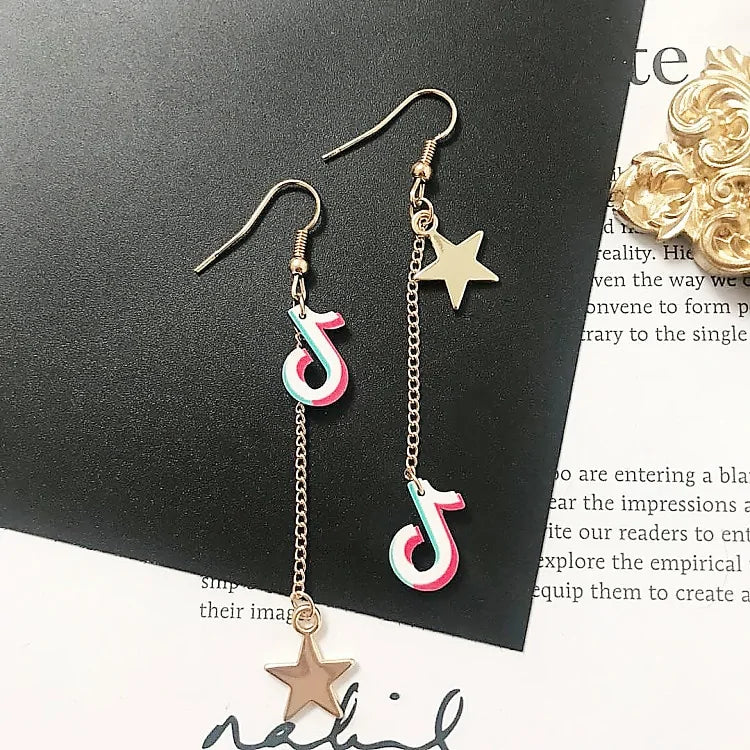 Acrylic Music Note Drop Earrings for Women