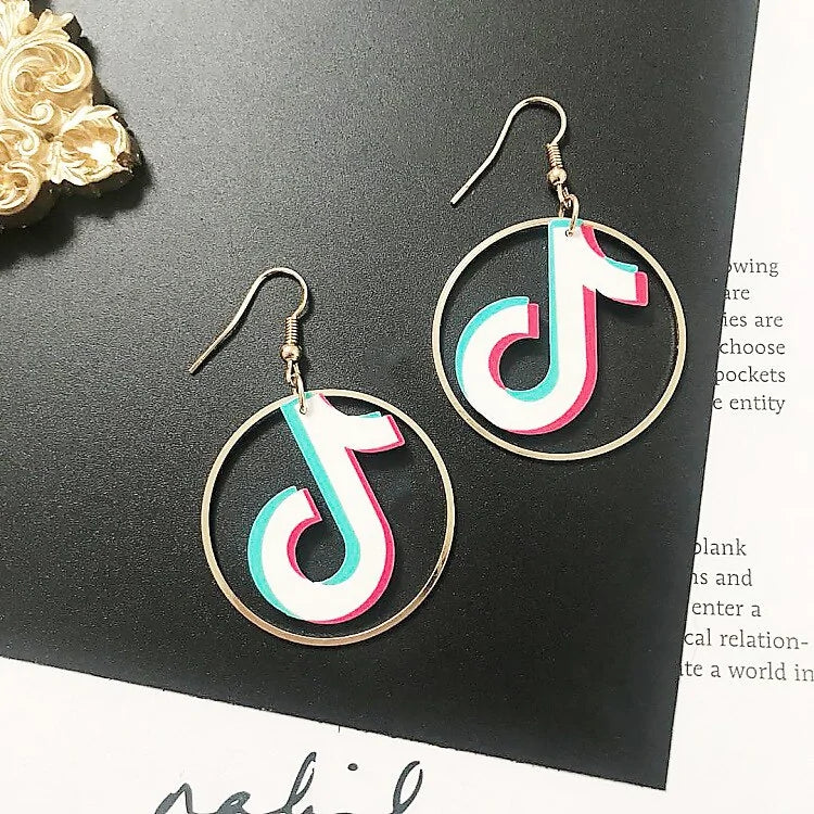 Acrylic Music Note Drop Earrings for Women